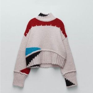 Zara Colorblock Knit Sweater - Multi-color/Medium